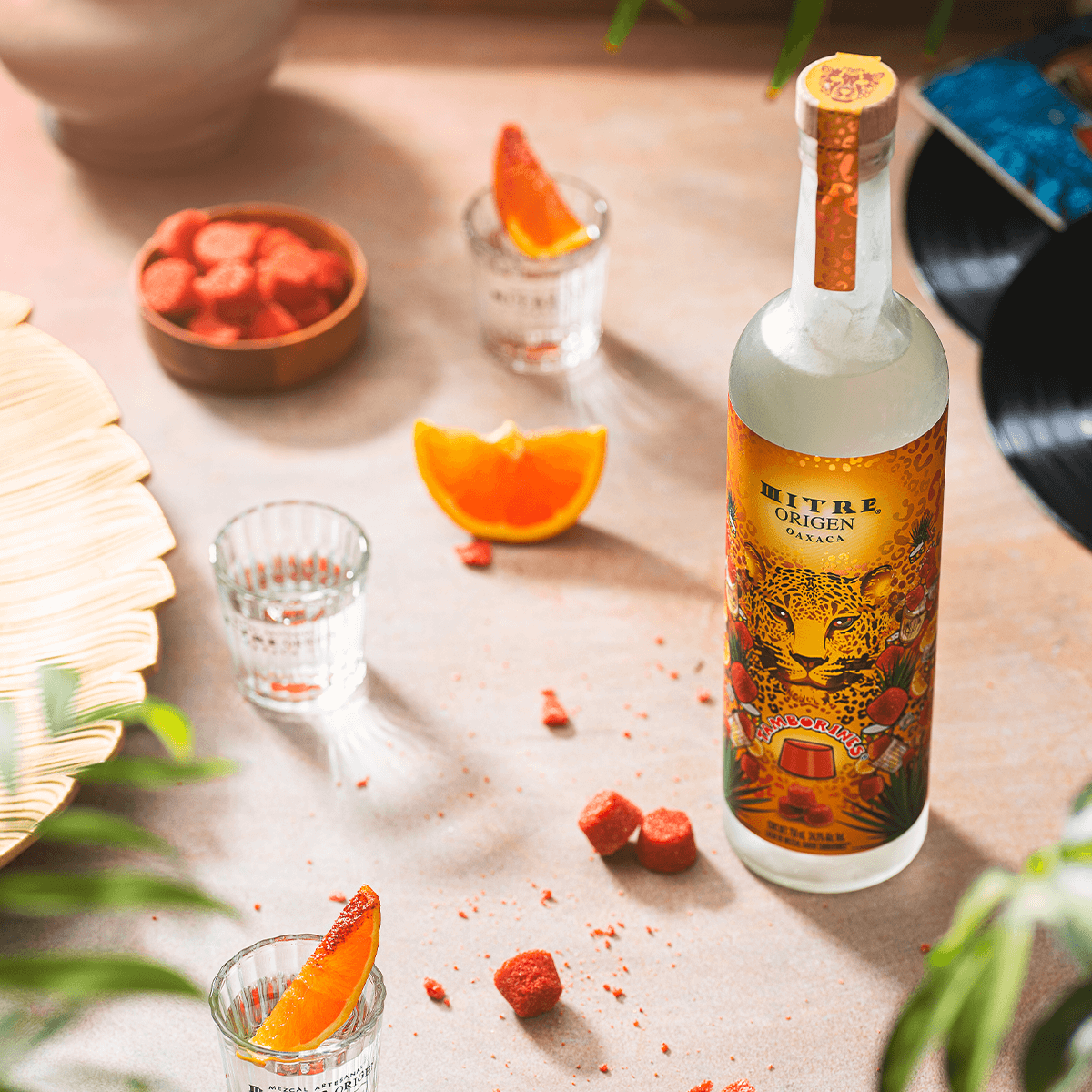 Kit premium Mezcal Mitre Origen con Tamborines - dos botellas de mezcal artesanal y dulces de tamarindo