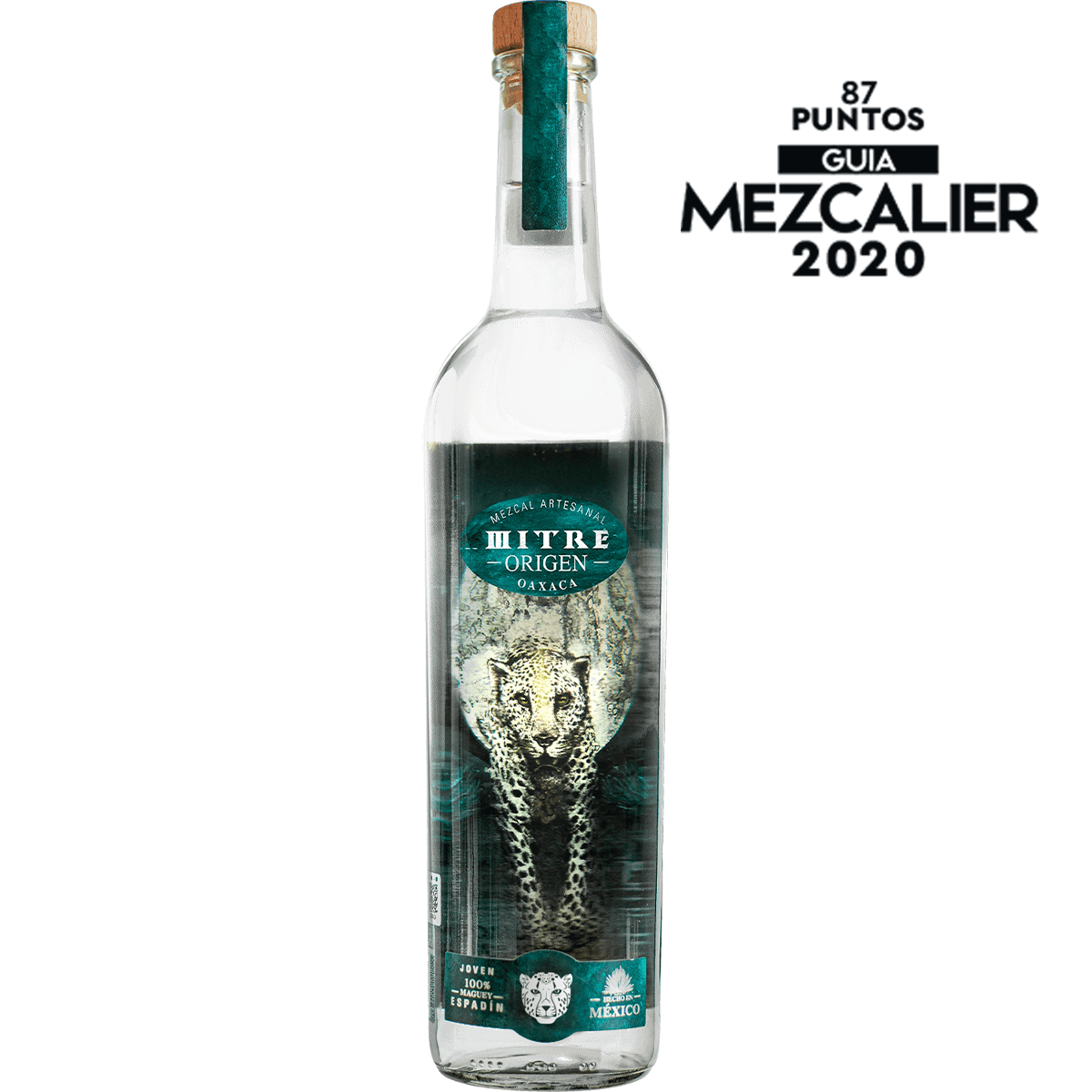 Botella de Mezcal Mitre Origen Artesanal Joven 100% Agave Espadín