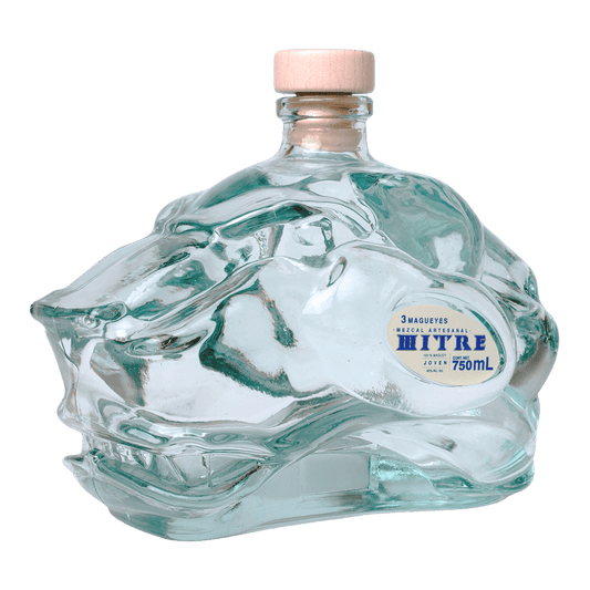 Botella premium Mezcal Mitre Triple Agave con forma de cabeza de jaguar - Regalo ideal para conocedores