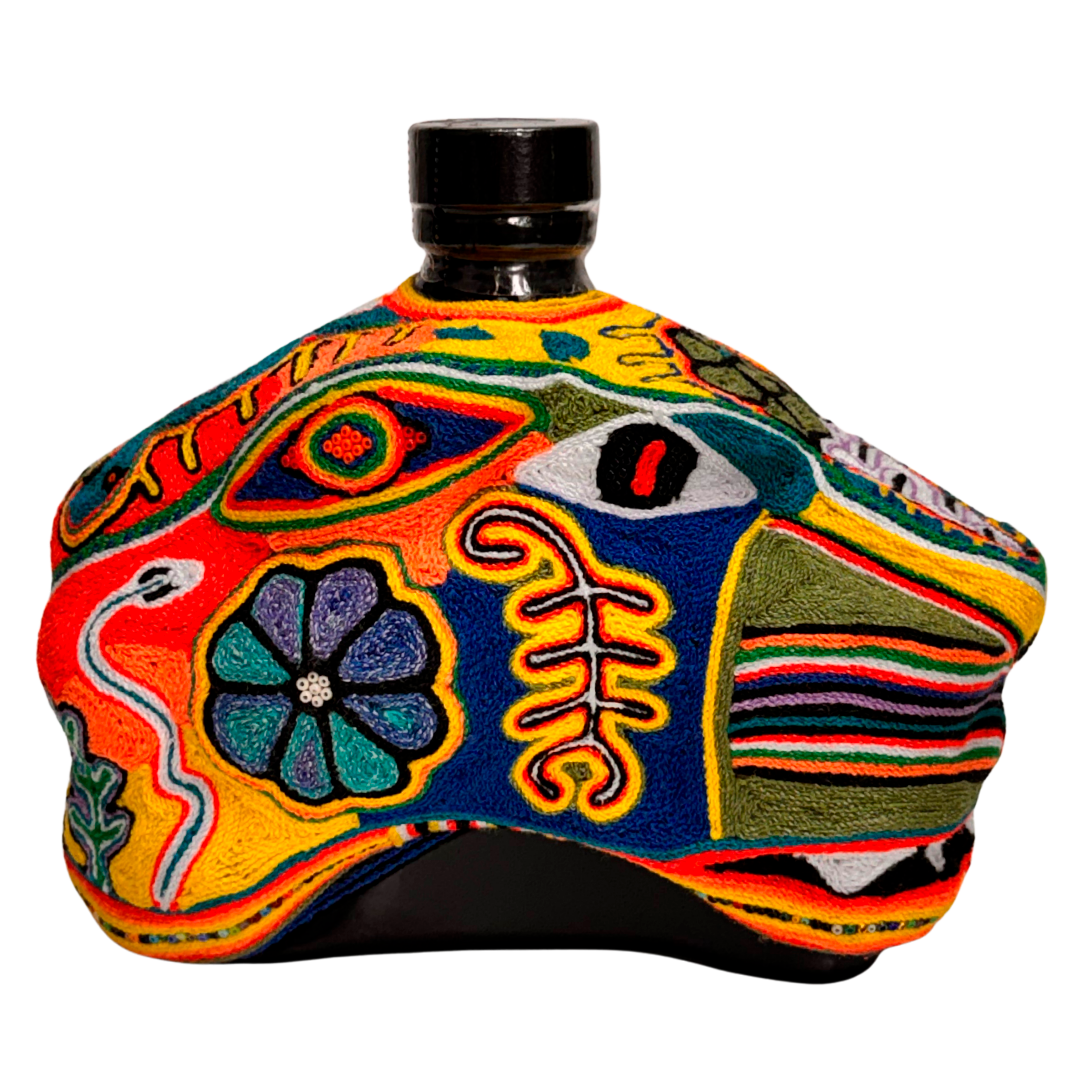 Botella Huichol de Estambre | Mezcal Mitre Espadín - Mezcal Mitre