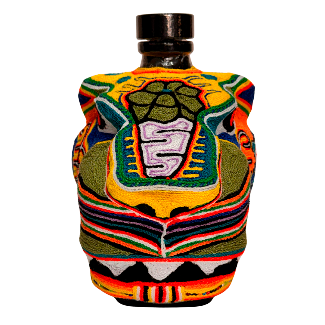 Botella Huichol de Estambre | Mezcal Mitre Espadín - Mezcal Mitre