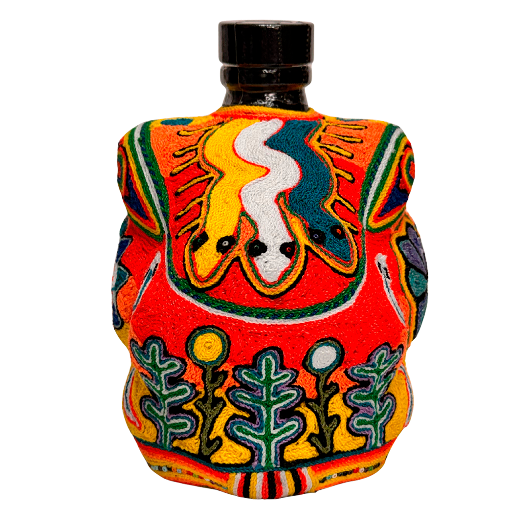 Botella Huichol de Estambre | Mezcal Mitre Espadín - Mezcal Mitre