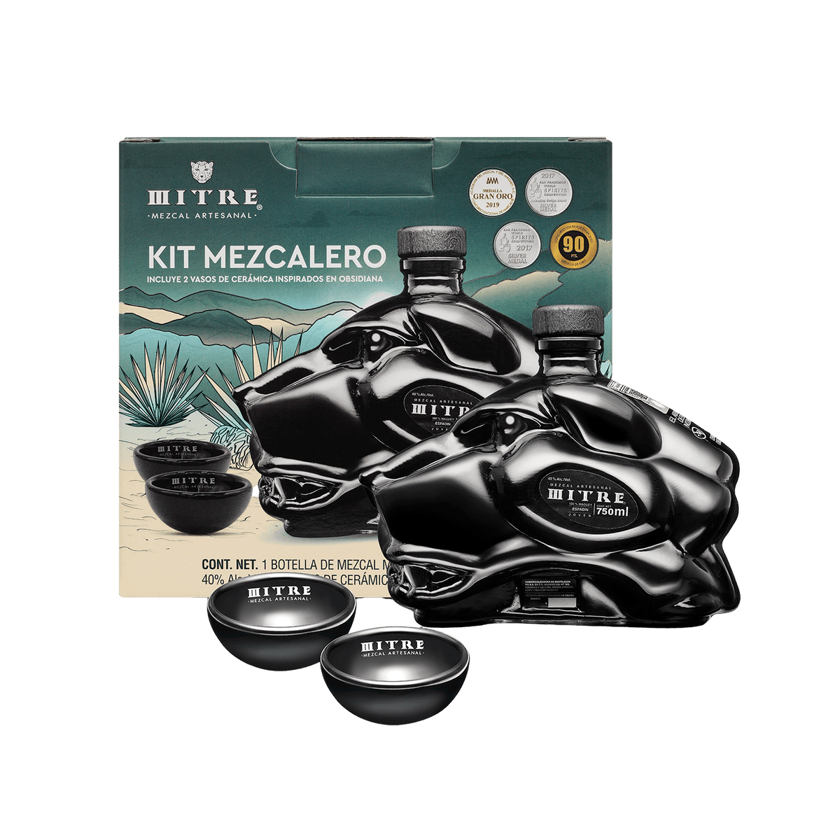 Kit Mezcalero Espadín | Mezcal Mitre Premium + Vasos de ceramica - Mezcal Mitre