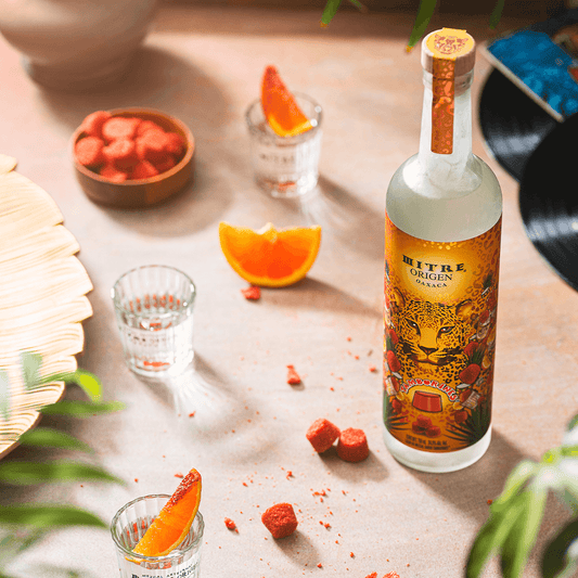 Kit premium Mezcal Mitre Origen con Tamborines - dos botellas de mezcal artesanal y dulces de tamarindo
