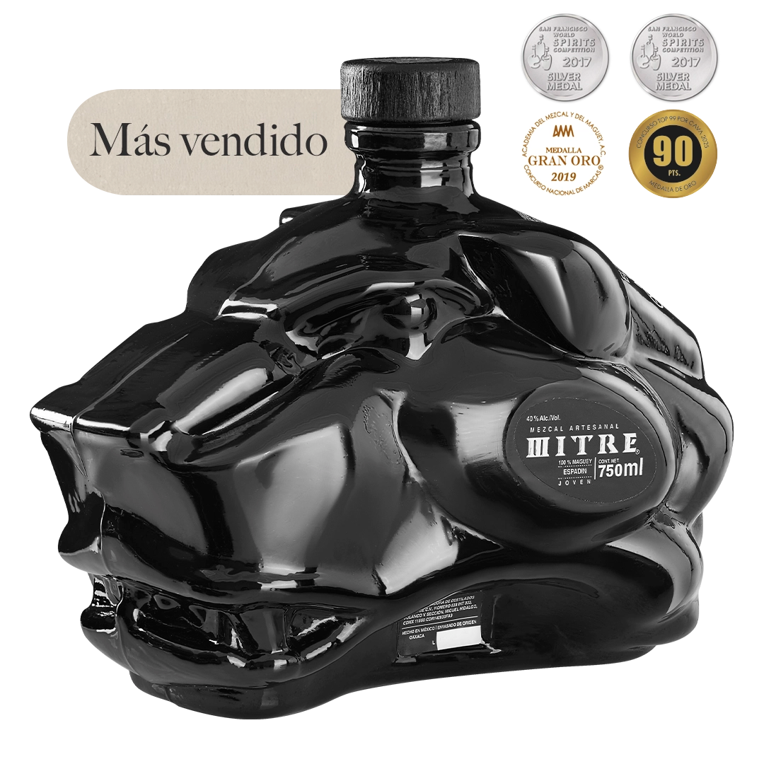 Mezcal Mitre Artesanal | Botella Jaguar Negro | Regalo Premium 100% Espadín
