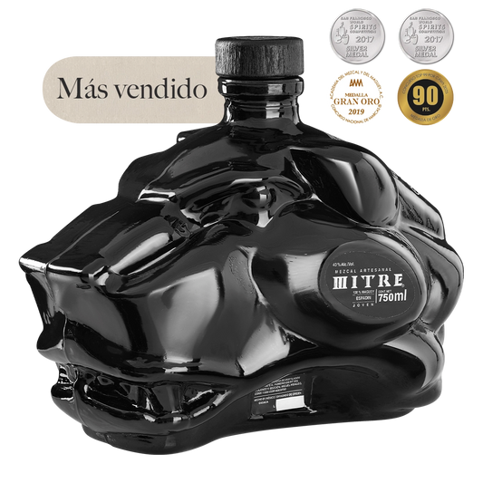 Mezcal Mitre Artesanal | Botella Jaguar Negro | Regalo Premium 100% Espadín