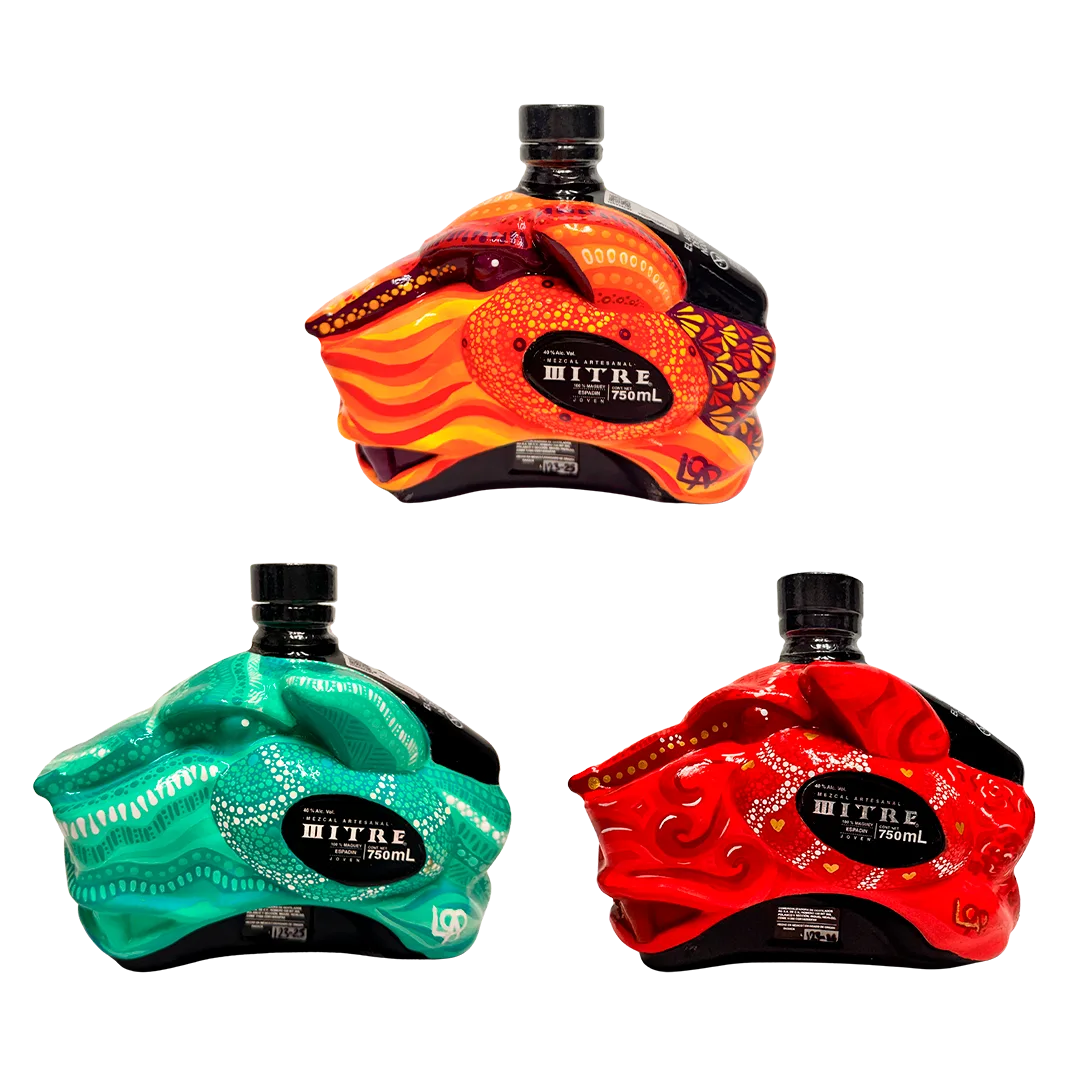 Mezcal Mitre Arte Colectivo | Botella Pintada a Mano | Pieza de Colección - Mezcal Mitre