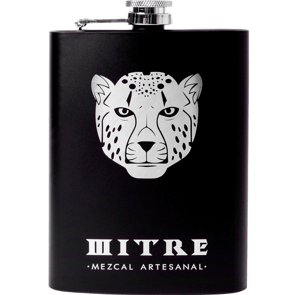 Licorera Ánfora de Bolsillo | Petaca Premium Mezcal Mitre | Diseño Jaguar 236ml - Mezcal Mitre