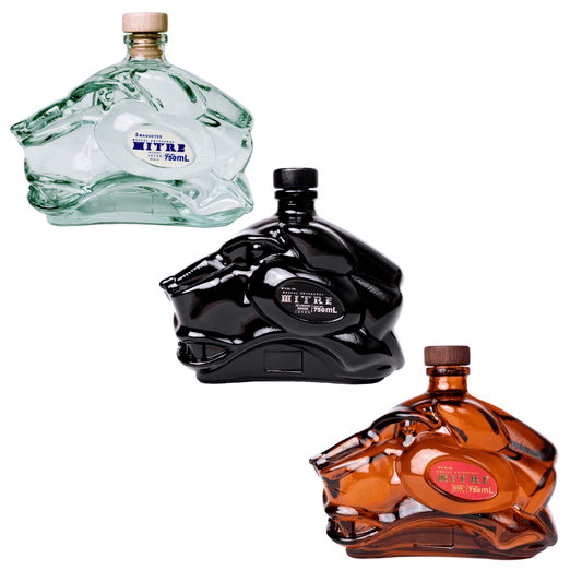 Kit Jaguar Pack Mezcal Mitre con tres botellas en forma de jaguar - Espadín, Ancestral y Triple Agave