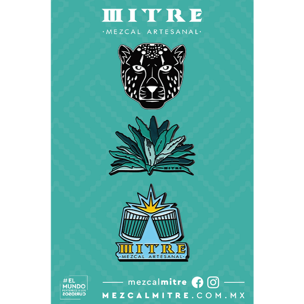 Pines Mezcal Mitre | Set de 3 Diseños Coleccionables | Accesorios Exclusivos - Mezcal Mitre