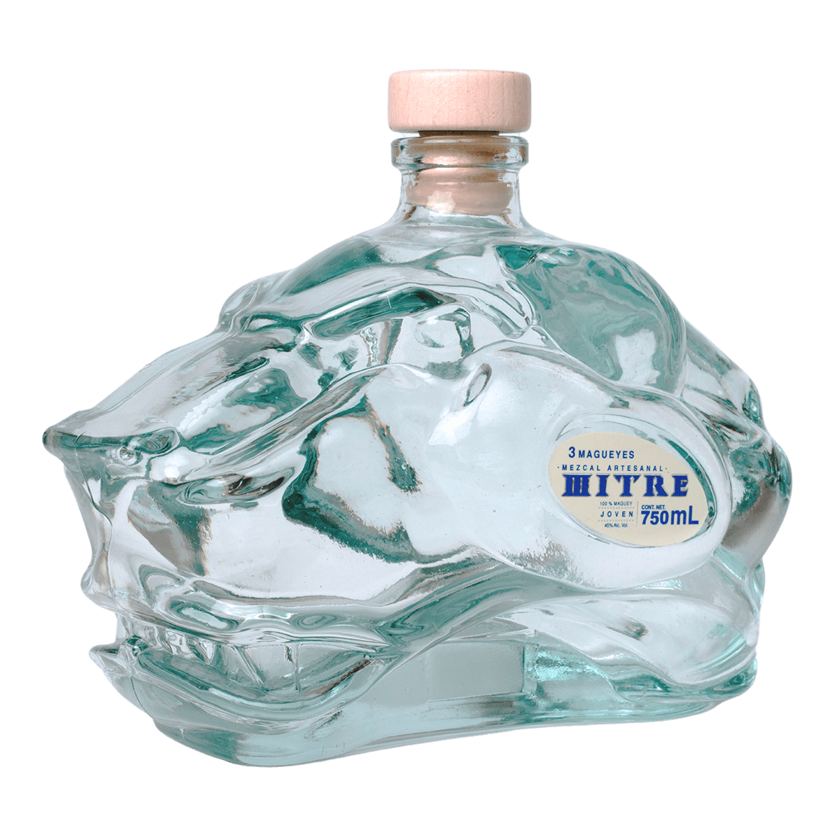 Botella premium Mezcal Mitre Triple Agave con forma de cabeza de jaguar - Regalo ideal para conocedores